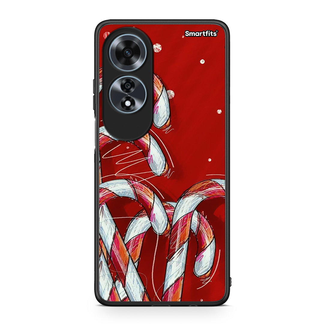 Oppo A60 4G Candy Cane θήκη από τη Smartfits με σχέδιο στο πίσω μέρος και μαύρο περίβλημα | Smartphone case with colorful back and black bezels by Smartfits