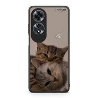 Thumbnail for Oppo A60 4G Cats In Love Θήκη από τη Smartfits με σχέδιο στο πίσω μέρος και μαύρο περίβλημα | Smartphone case with colorful back and black bezels by Smartfits