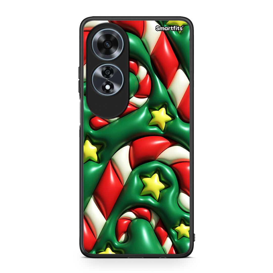 Oppo A60 4G Christmas Bubbles θήκη από τη Smartfits με σχέδιο στο πίσω μέρος και μαύρο περίβλημα | Smartphone case with colorful back and black bezels by Smartfits