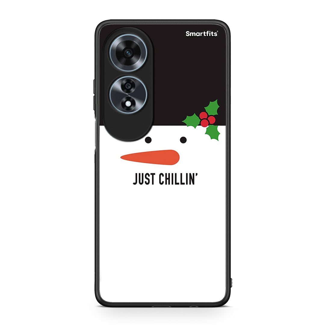 Oppo A60 4G Christmas Chillin θήκη από τη Smartfits με σχέδιο στο πίσω μέρος και μαύρο περίβλημα | Smartphone case with colorful back and black bezels by Smartfits