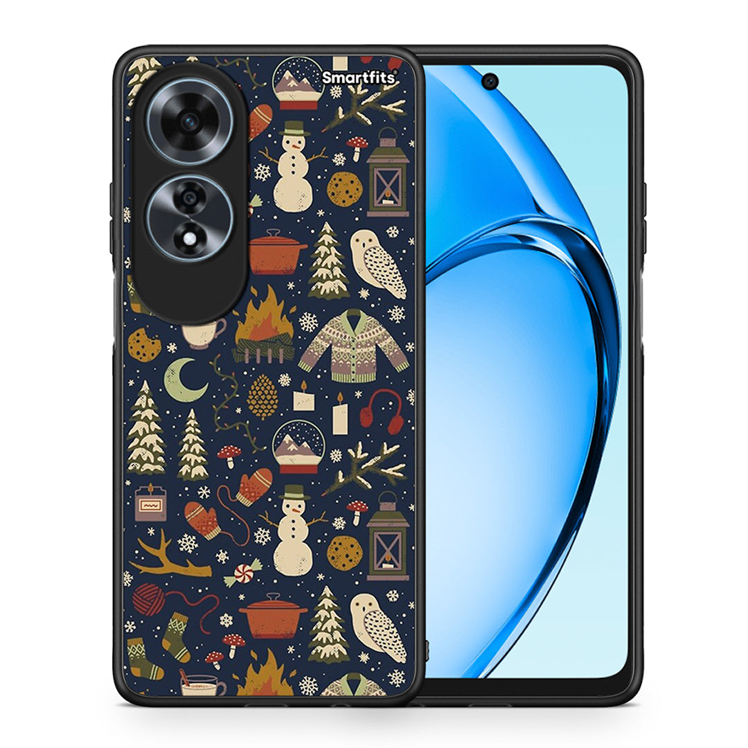 Θήκη Oppo A60 4G Christmas Elements από τη Smartfits με σχέδιο στο πίσω μέρος και μαύρο περίβλημα | Oppo A60 4G Christmas Elements case with colorful back and black bezels