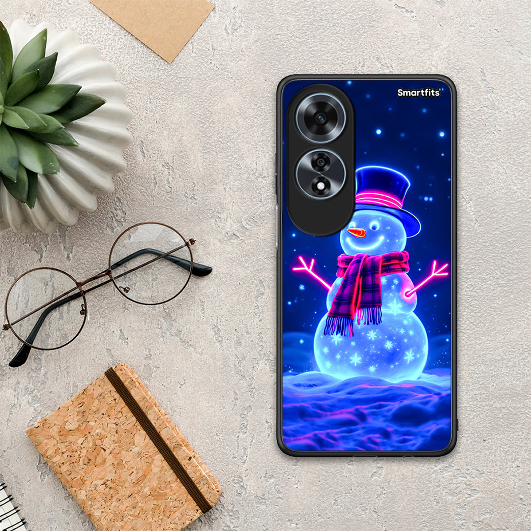 Christmas Neon Snowman - Oppo A60 4G θήκη