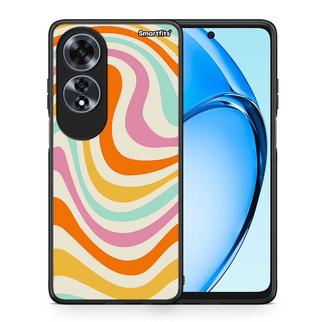 Θήκη Oppo A60 4G Colourful Waves από τη Smartfits με σχέδιο στο πίσω μέρος και μαύρο περίβλημα | Oppo A60 4G Colourful Waves case with colorful back and black bezels