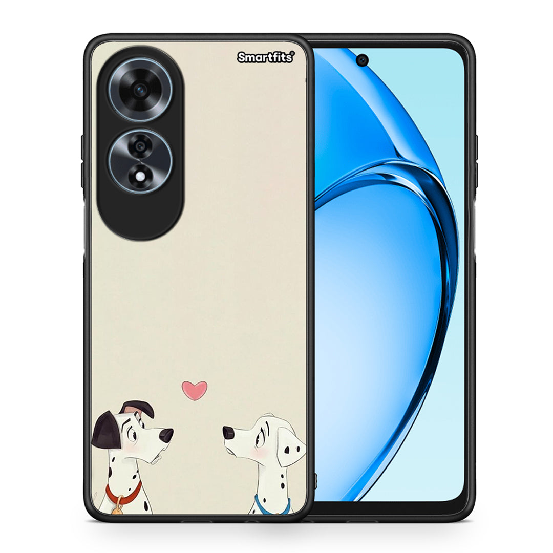 Θήκη Oppo A60 4G Dalmatians Love από τη Smartfits με σχέδιο στο πίσω μέρος και μαύρο περίβλημα | Oppo A60 4G Dalmatians Love case with colorful back and black bezels