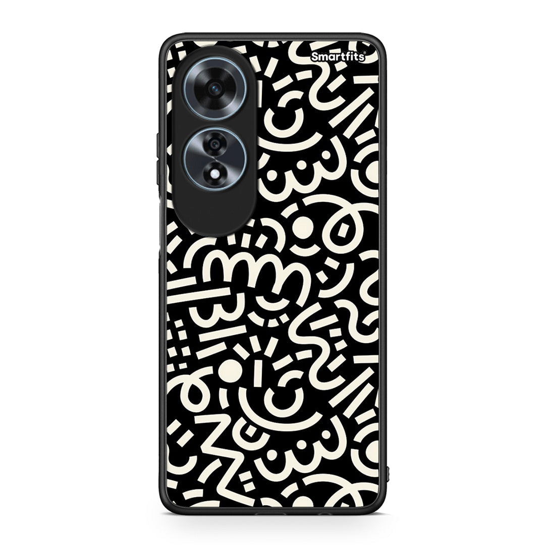 Oppo A60 4G Doodle Art Θήκη από τη Smartfits με σχέδιο στο πίσω μέρος και μαύρο περίβλημα | Smartphone case with colorful back and black bezels by Smartfits