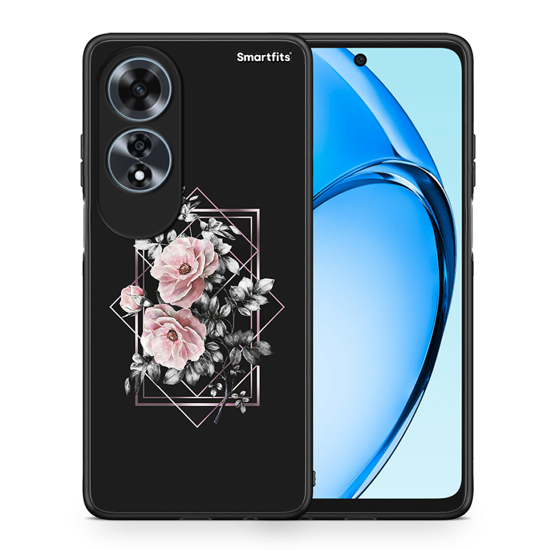 Θήκη Oppo A60 4G Frame Flower από τη Smartfits με σχέδιο στο πίσω μέρος και μαύρο περίβλημα | Oppo A60 4G Frame Flower case with colorful back and black bezels