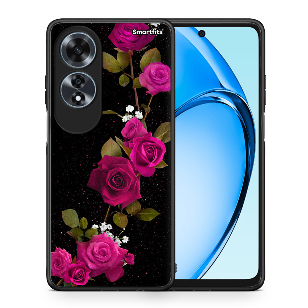 Θήκη Oppo A60 4G Red Roses Flower από τη Smartfits με σχέδιο στο πίσω μέρος και μαύρο περίβλημα | Oppo A60 4G Red Roses Flower case with colorful back and black bezels