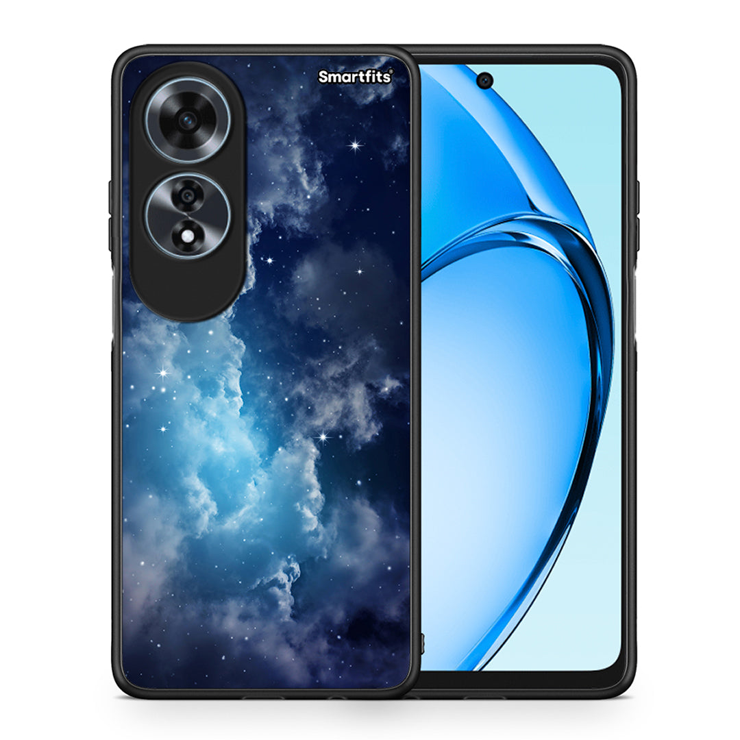 Θήκη Oppo A60 4G Blue Sky Galaxy από τη Smartfits με σχέδιο στο πίσω μέρος και μαύρο περίβλημα | Oppo A60 4G Blue Sky Galaxy case with colorful back and black bezels