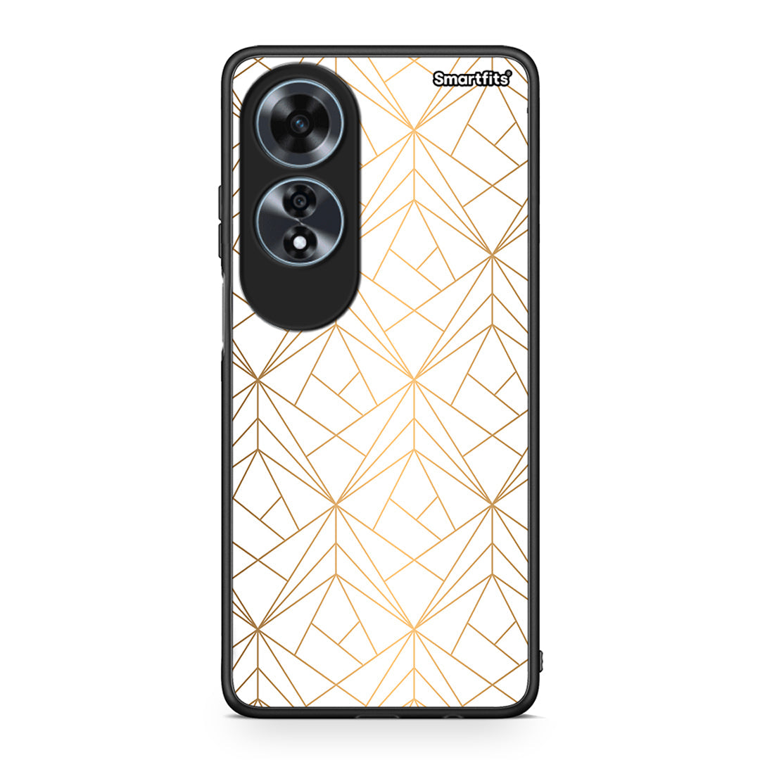 111 - Oppo A60 4G Luxury White Geometric case, cover, bumper