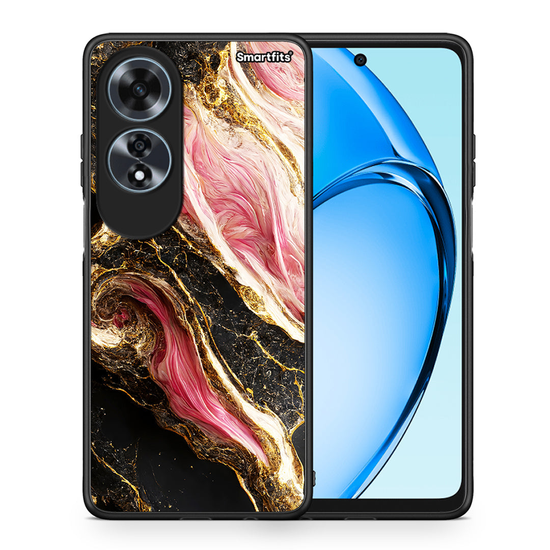 Θήκη Oppo A60 4G Glamorous Pink Marble από τη Smartfits με σχέδιο στο πίσω μέρος και μαύρο περίβλημα | Oppo A60 4G Glamorous Pink Marble case with colorful back and black bezels