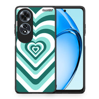 Thumbnail for Θήκη Oppo A60 4G Green Hearts από τη Smartfits με σχέδιο στο πίσω μέρος και μαύρο περίβλημα | Oppo A60 4G Green Hearts case with colorful back and black bezels