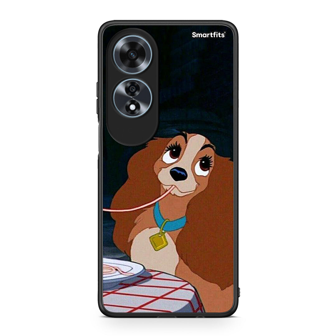 Oppo A60 4G Lady And Tramp 2 Θήκη Αγίου Βαλεντίνου από τη Smartfits με σχέδιο στο πίσω μέρος και μαύρο περίβλημα | Smartphone case with colorful back and black bezels by Smartfits