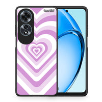 Thumbnail for Θήκη Oppo A60 4G Lilac Hearts από τη Smartfits με σχέδιο στο πίσω μέρος και μαύρο περίβλημα | Oppo A60 4G Lilac Hearts case with colorful back and black bezels