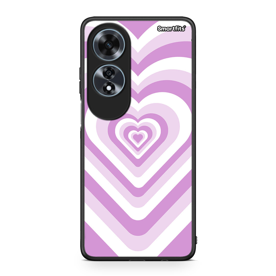 Oppo A60 4G Lilac Hearts θήκη από τη Smartfits με σχέδιο στο πίσω μέρος και μαύρο περίβλημα | Smartphone case with colorful back and black bezels by Smartfits