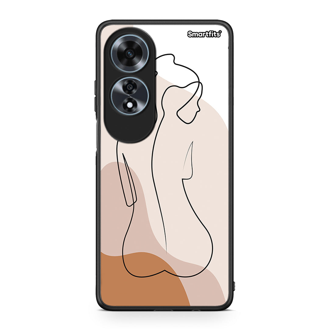 Oppo A60 4G LineArt Woman θήκη από τη Smartfits με σχέδιο στο πίσω μέρος και μαύρο περίβλημα | Smartphone case with colorful back and black bezels by Smartfits