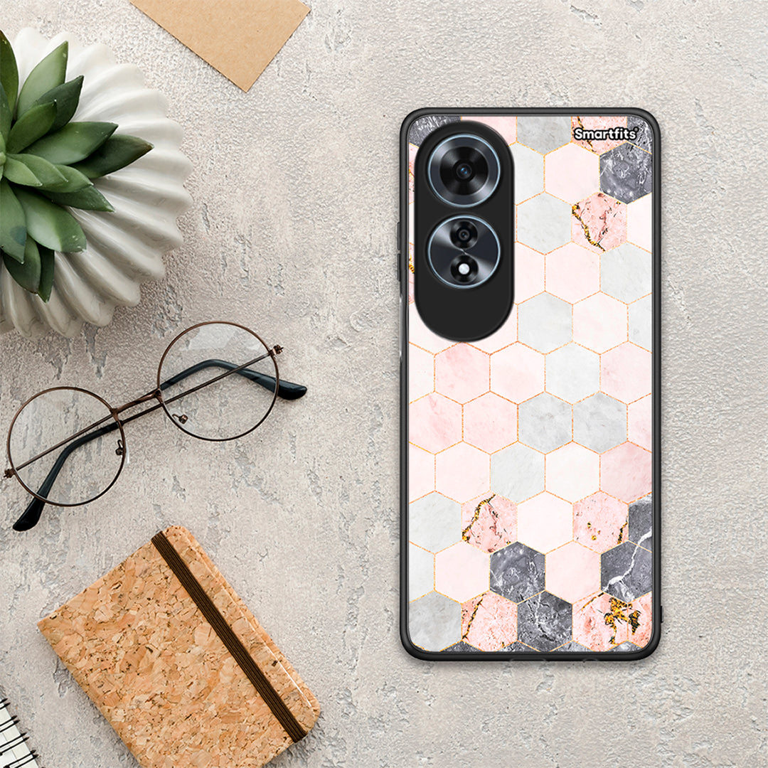 Marble Hexagon Pink - Oppo A60 4G θήκη