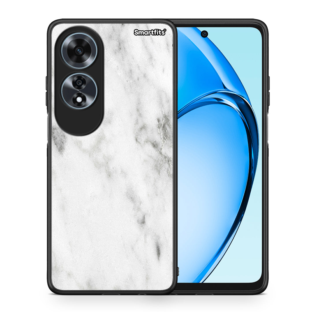 Θήκη Oppo A60 4G White Marble από τη Smartfits με σχέδιο στο πίσω μέρος και μαύρο περίβλημα | Oppo A60 4G White Marble case with colorful back and black bezels