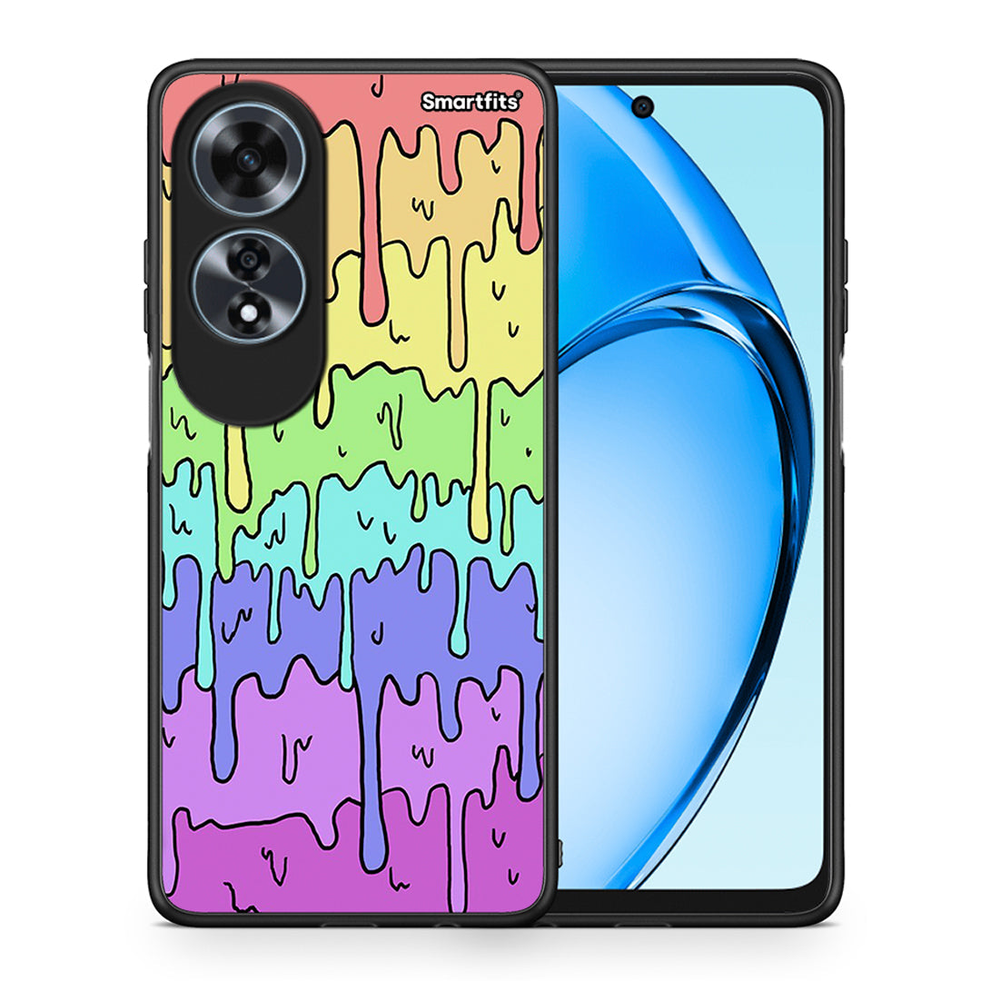 Θήκη Oppo A60 4G Melting Rainbow από τη Smartfits με σχέδιο στο πίσω μέρος και μαύρο περίβλημα | Oppo A60 4G Melting Rainbow case with colorful back and black bezels