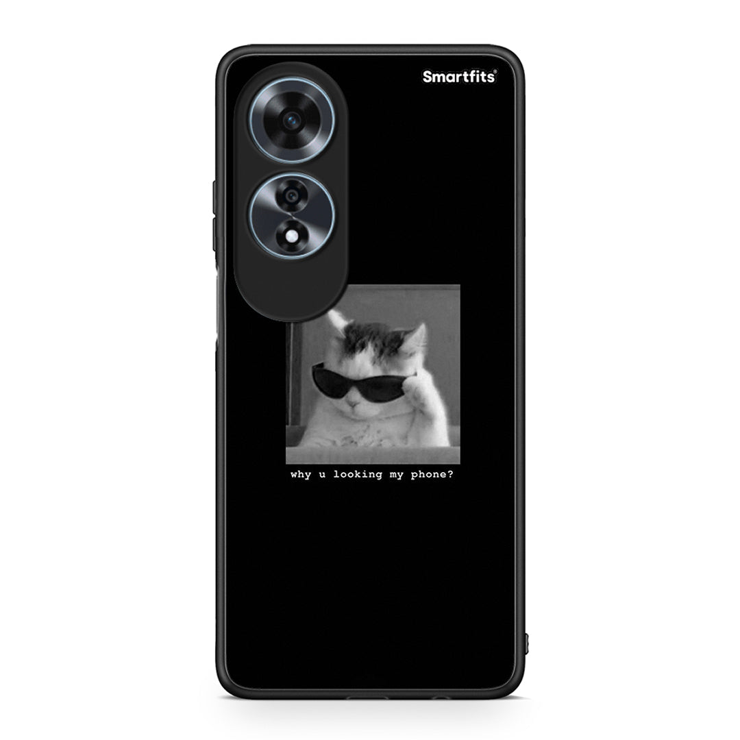 Oppo A60 4G Meme Cat θήκη από τη Smartfits με σχέδιο στο πίσω μέρος και μαύρο περίβλημα | Smartphone case with colorful back and black bezels by Smartfits