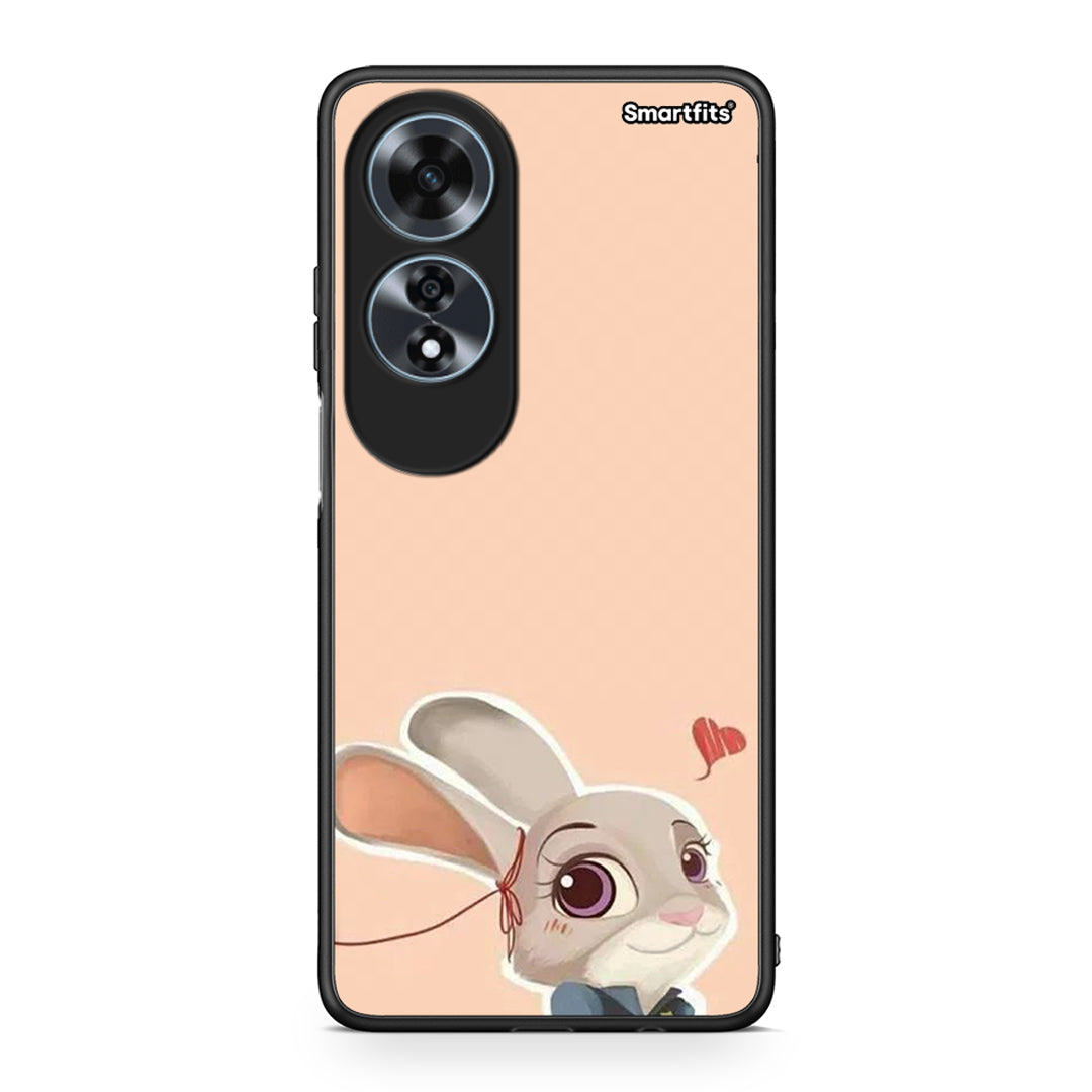 Oppo A60 4G Nick Wilde And Judy Hopps Love 2 θήκη από τη Smartfits με σχέδιο στο πίσω μέρος και μαύρο περίβλημα | Smartphone case with colorful back and black bezels by Smartfits