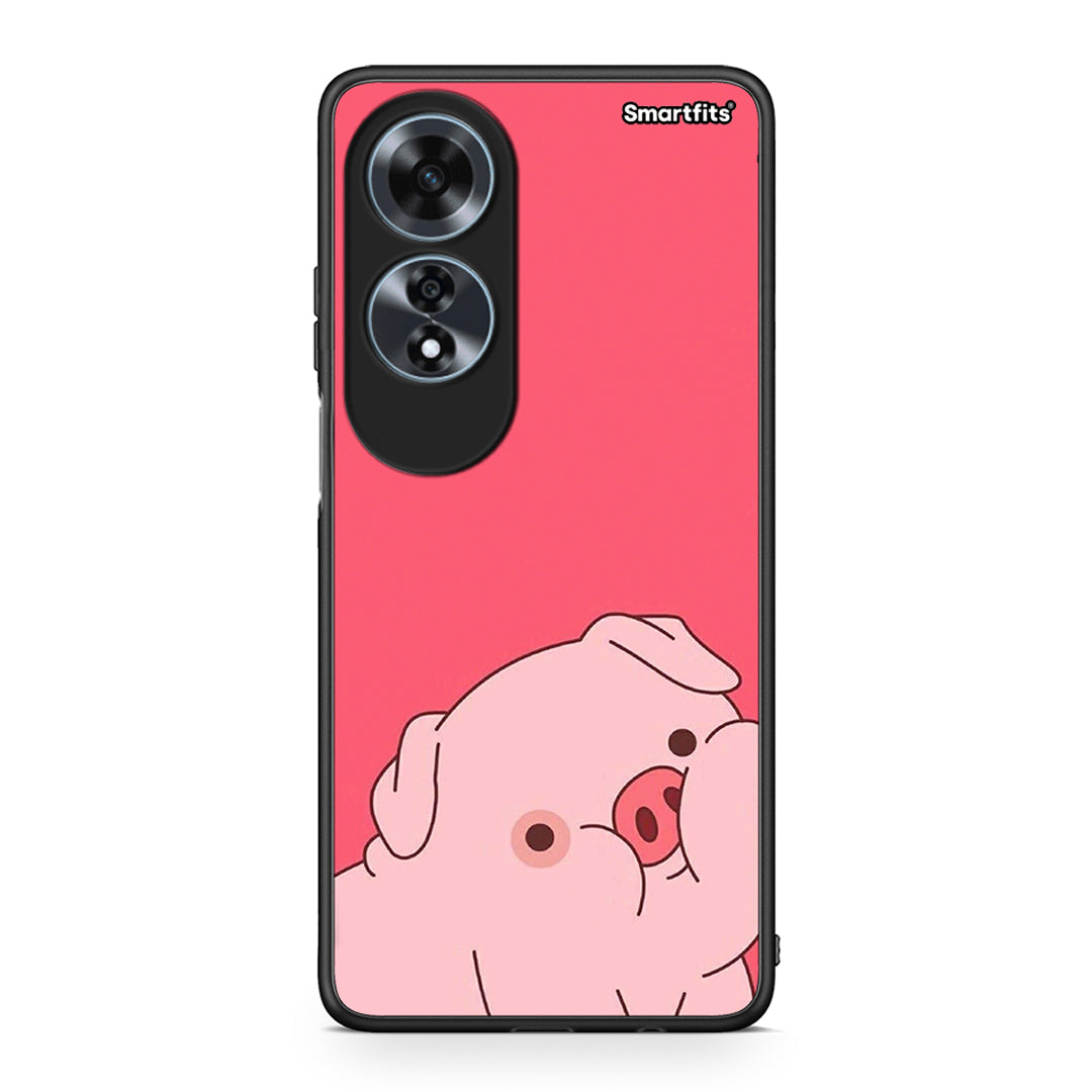 Oppo A60 4G Pig Love 1 Θήκη Αγίου Βαλεντίνου από τη Smartfits με σχέδιο στο πίσω μέρος και μαύρο περίβλημα | Smartphone case with colorful back and black bezels by Smartfits