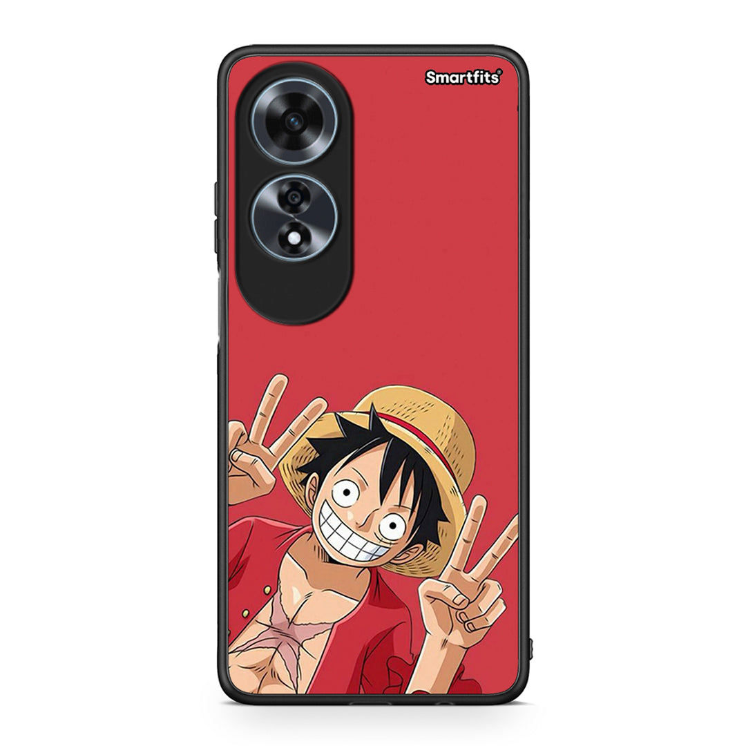 Oppo A60 4G Pirate Luffy Θήκη από τη Smartfits με σχέδιο στο πίσω μέρος και μαύρο περίβλημα | Smartphone case with colorful back and black bezels by Smartfits