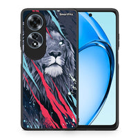 Thumbnail for Θήκη Oppo A60 4G Lion Designer PopArt από τη Smartfits με σχέδιο στο πίσω μέρος και μαύρο περίβλημα | Oppo A60 4G Lion Designer PopArt case with colorful back and black bezels