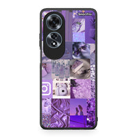 Thumbnail for Oppo A60 4G Purple Aesthetic Collage θήκη από τη Smartfits με σχέδιο στο πίσω μέρος και μαύρο περίβλημα | Smartphone case with colorful back and black bezels by Smartfits