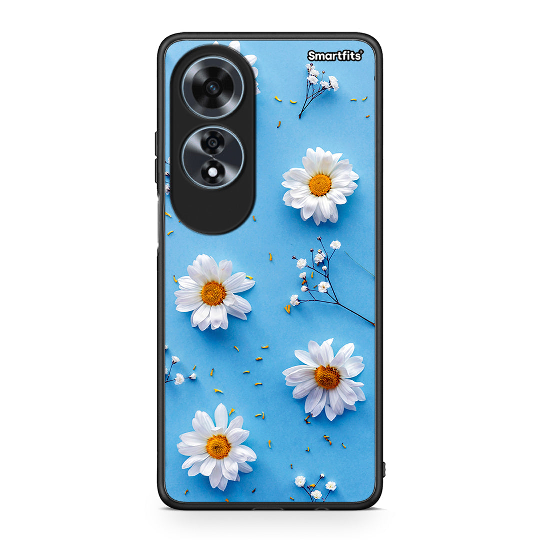 Oppo A60 4G Real Daisies θήκη από τη Smartfits με σχέδιο στο πίσω μέρος και μαύρο περίβλημα | Smartphone case with colorful back and black bezels by Smartfits