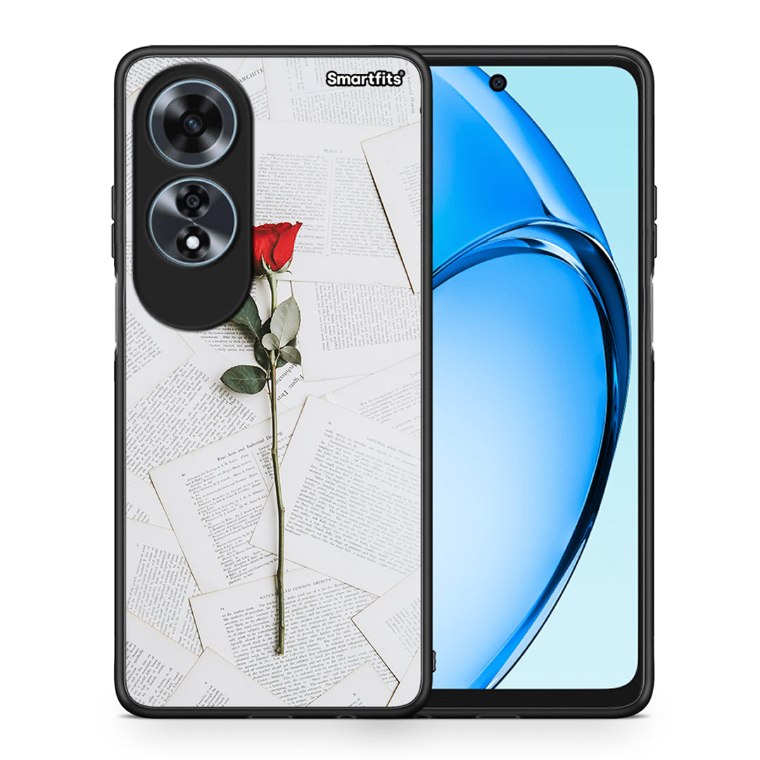 Θήκη Oppo A60 4G Red Rose από τη Smartfits με σχέδιο στο πίσω μέρος και μαύρο περίβλημα | Oppo A60 4G Red Rose case with colorful back and black bezels