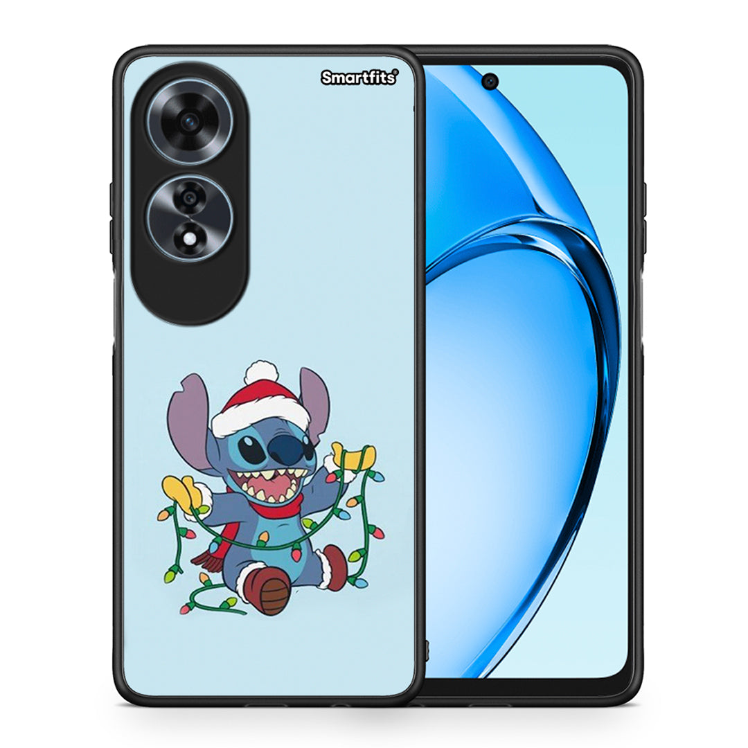 Θήκη Oppo A60 4G Santa Stich από τη Smartfits με σχέδιο στο πίσω μέρος και μαύρο περίβλημα | Oppo A60 4G Santa Stich case with colorful back and black bezels