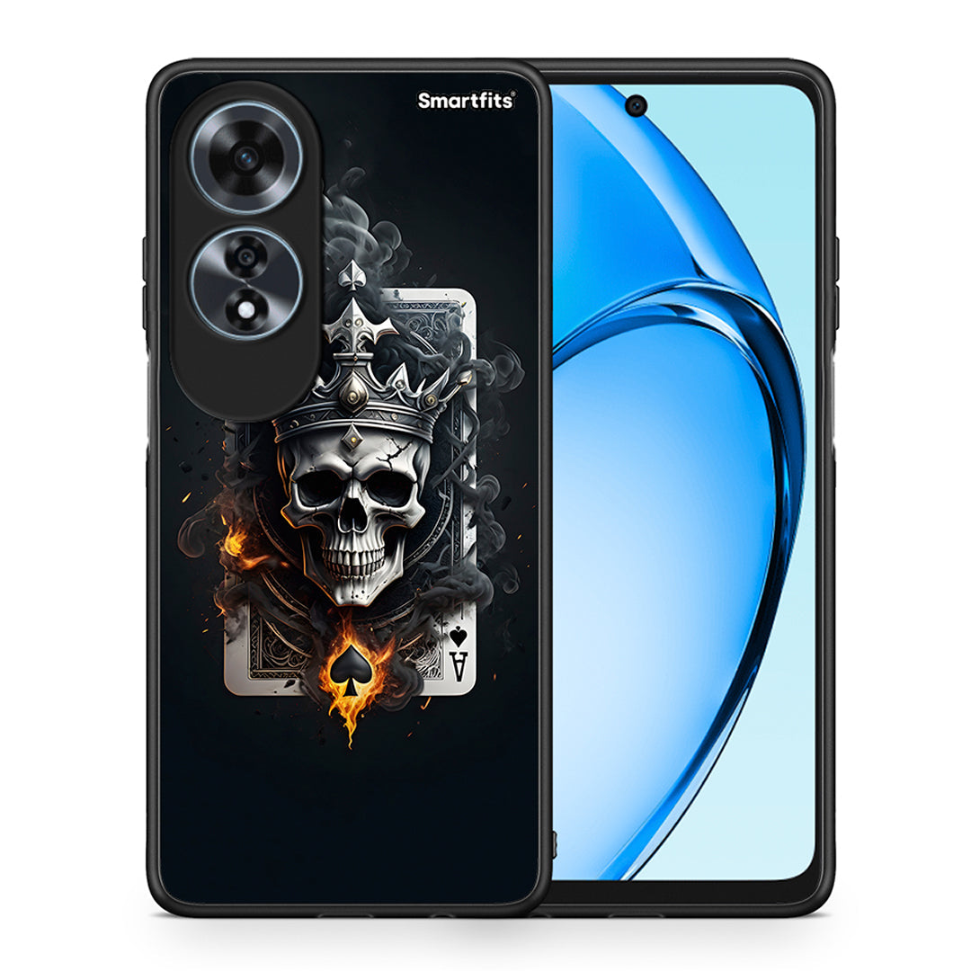 Θήκη Oppo A60 4G Skull King Ace από τη Smartfits με σχέδιο στο πίσω μέρος και μαύρο περίβλημα | Oppo A60 4G Skull King Ace case with colorful back and black bezels