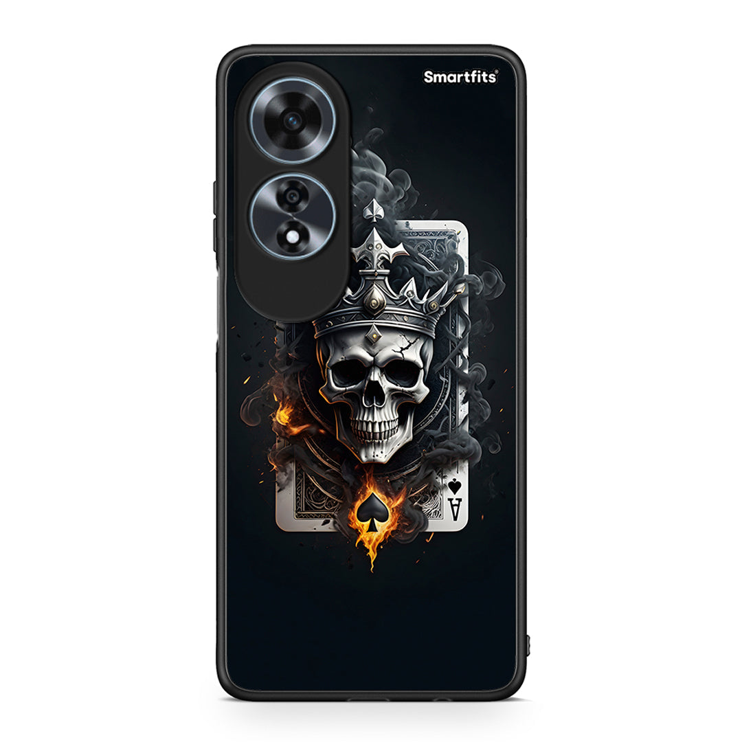 Oppo A60 4G Skull King Ace θήκη από τη Smartfits με σχέδιο στο πίσω μέρος και μαύρο περίβλημα | Smartphone case with colorful back and black bezels by Smartfits