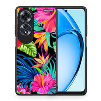 Thumbnail for Θήκη Oppo A60 4G Tropical Flowers από τη Smartfits με σχέδιο στο πίσω μέρος και μαύρο περίβλημα | Oppo A60 4G Tropical Flowers case with colorful back and black bezels