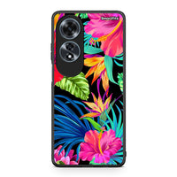 Thumbnail for Oppo A60 4G Tropical Flowers θήκη από τη Smartfits με σχέδιο στο πίσω μέρος και μαύρο περίβλημα | Smartphone case with colorful back and black bezels by Smartfits