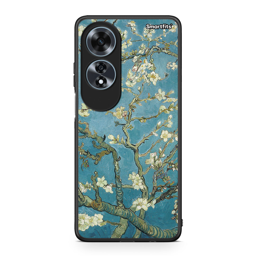 Oppo A60 4G White Blossoms θήκη από τη Smartfits με σχέδιο στο πίσω μέρος και μαύρο περίβλημα | Smartphone case with colorful back and black bezels by Smartfits