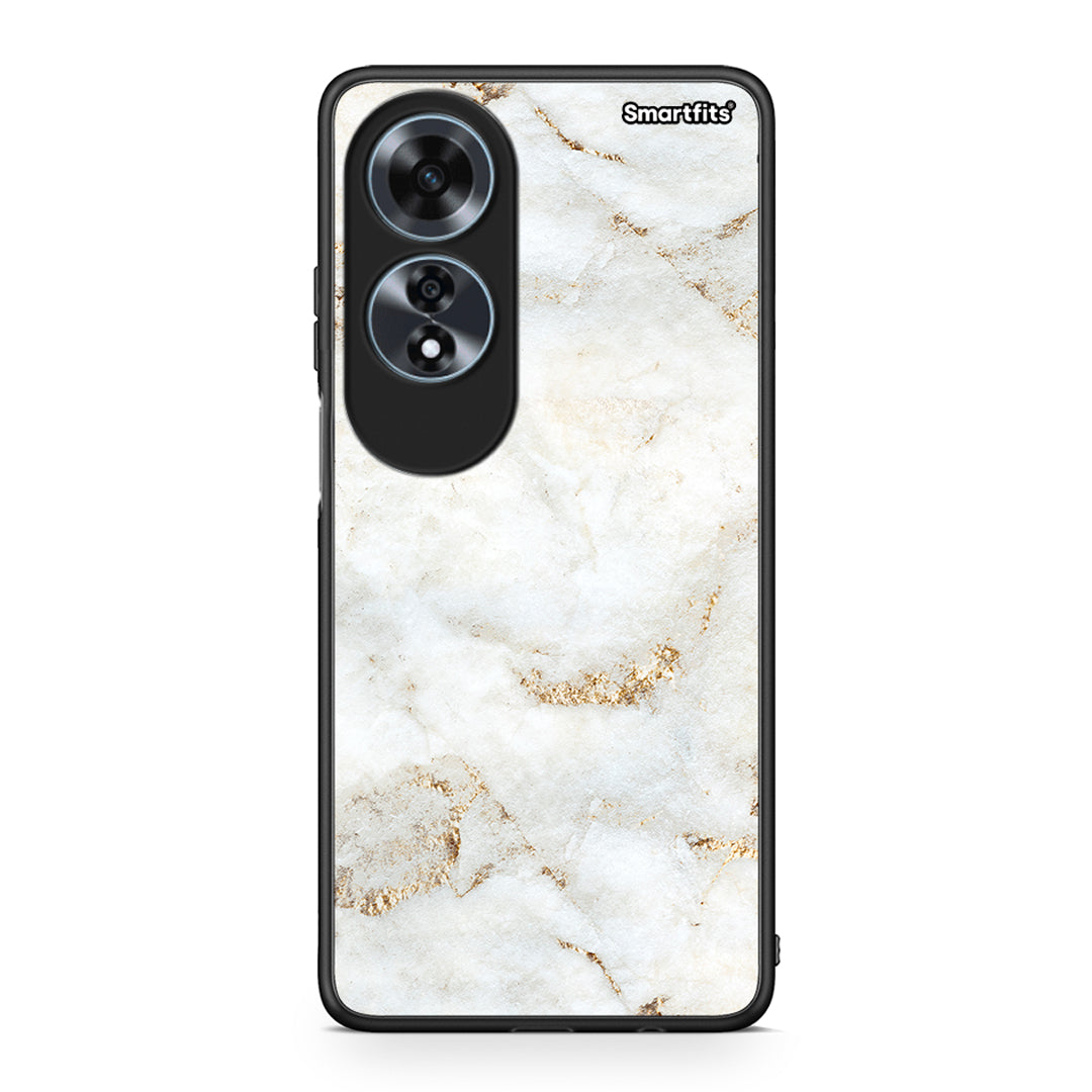 Oppo A60 4G White Gold Marble θήκη από τη Smartfits με σχέδιο στο πίσω μέρος και μαύρο περίβλημα | Smartphone case with colorful back and black bezels by Smartfits