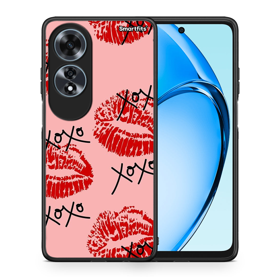 Θήκη Oppo A60 4G XOXO Lips από τη Smartfits με σχέδιο στο πίσω μέρος και μαύρο περίβλημα | Oppo A60 4G XOXO Lips case with colorful back and black bezels