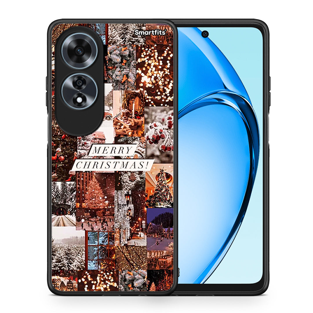 Θήκη Oppo A60 4G Xmas Collage από τη Smartfits με σχέδιο στο πίσω μέρος και μαύρο περίβλημα | Oppo A60 4G Xmas Collage case with colorful back and black bezels