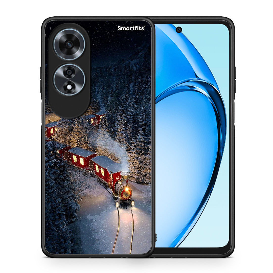 Θήκη Oppo A60 4G Xmas Train από τη Smartfits με σχέδιο στο πίσω μέρος και μαύρο περίβλημα | Oppo A60 4G Xmas Train case with colorful back and black bezels