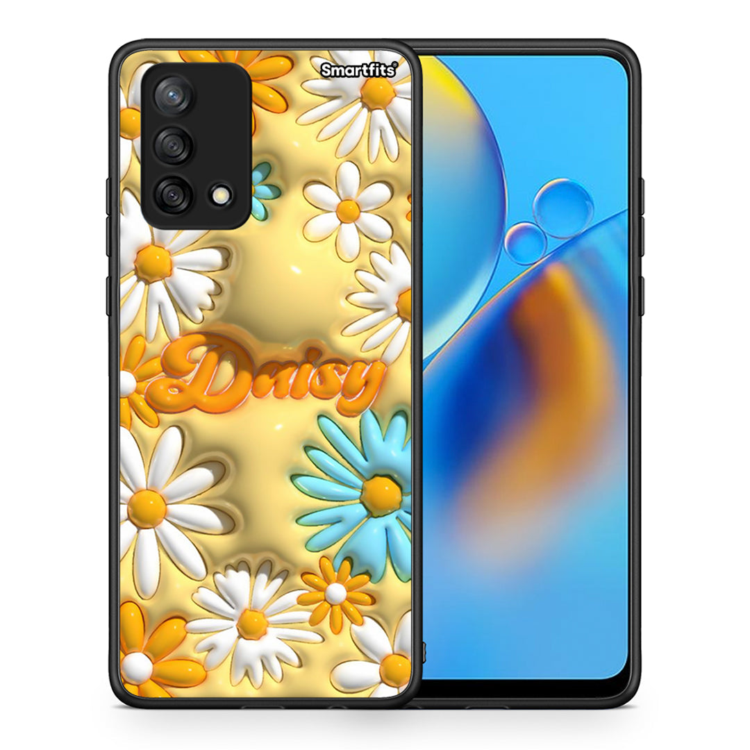 Θήκη Oppo A74 4G Bubble Daisies από τη Smartfits με σχέδιο στο πίσω μέρος και μαύρο περίβλημα | Oppo A74 4G Bubble Daisies case with colorful back and black bezels