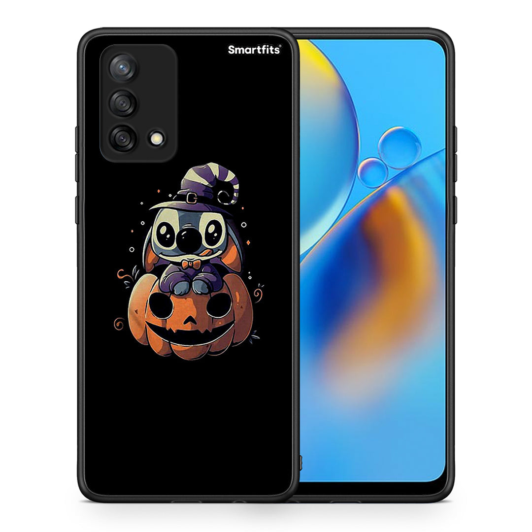 Θήκη Oppo A74 4G Halloween Stitch από τη Smartfits με σχέδιο στο πίσω μέρος και μαύρο περίβλημα | Oppo A74 4G Halloween Stitch case with colorful back and black bezels