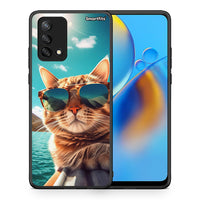 Thumbnail for Θήκη Oppo A74 4G Summer Cat από τη Smartfits με σχέδιο στο πίσω μέρος και μαύρο περίβλημα | Oppo A74 4G Summer Cat case with colorful back and black bezels