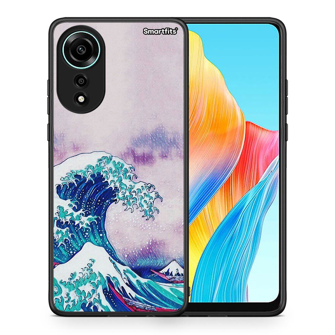 Θήκη Oppo A78 4G Blue Waves από τη Smartfits με σχέδιο στο πίσω μέρος και μαύρο περίβλημα | Oppo A78 4G Blue Waves case with colorful back and black bezels