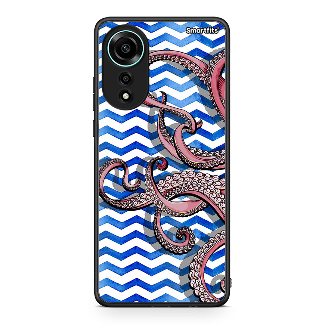 Oppo A78 4G Chevron Devilfish θήκη από τη Smartfits με σχέδιο στο πίσω μέρος και μαύρο περίβλημα | Smartphone case with colorful back and black bezels by Smartfits