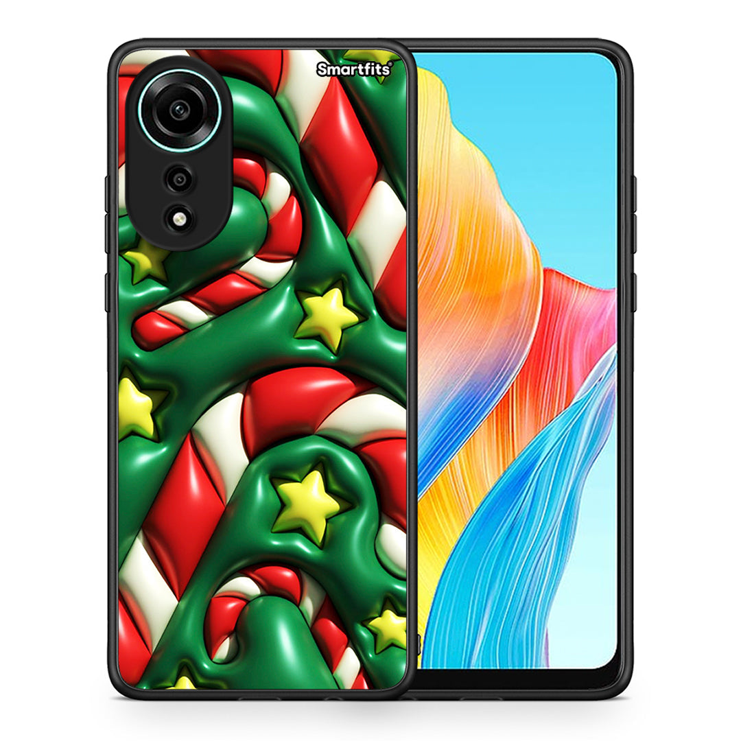 Θήκη Oppo A78 4G Christmas Bubbles από τη Smartfits με σχέδιο στο πίσω μέρος και μαύρο περίβλημα | Oppo A78 4G Christmas Bubbles case with colorful back and black bezels