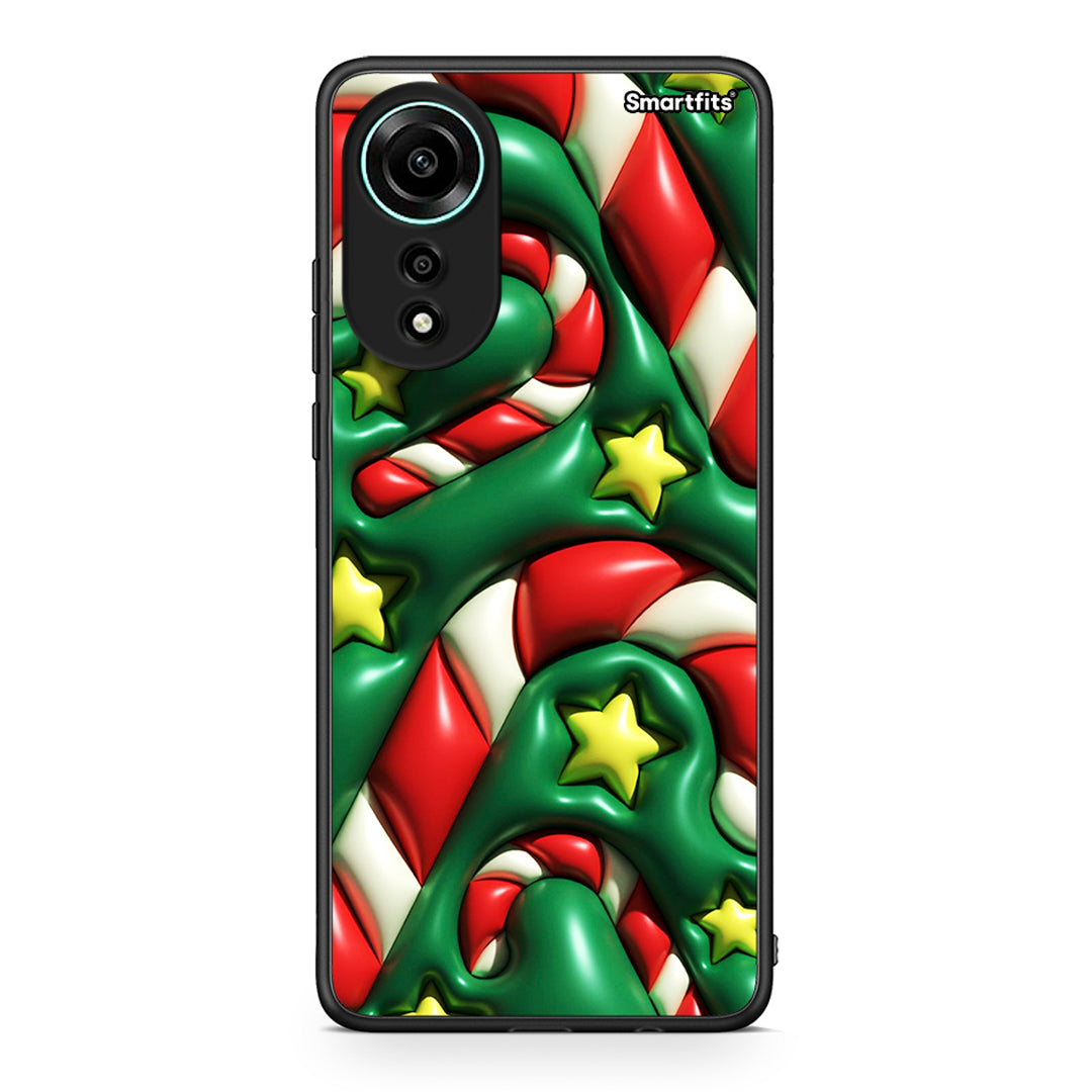 Oppo A78 4G Christmas Bubbles θήκη από τη Smartfits με σχέδιο στο πίσω μέρος και μαύρο περίβλημα | Smartphone case with colorful back and black bezels by Smartfits