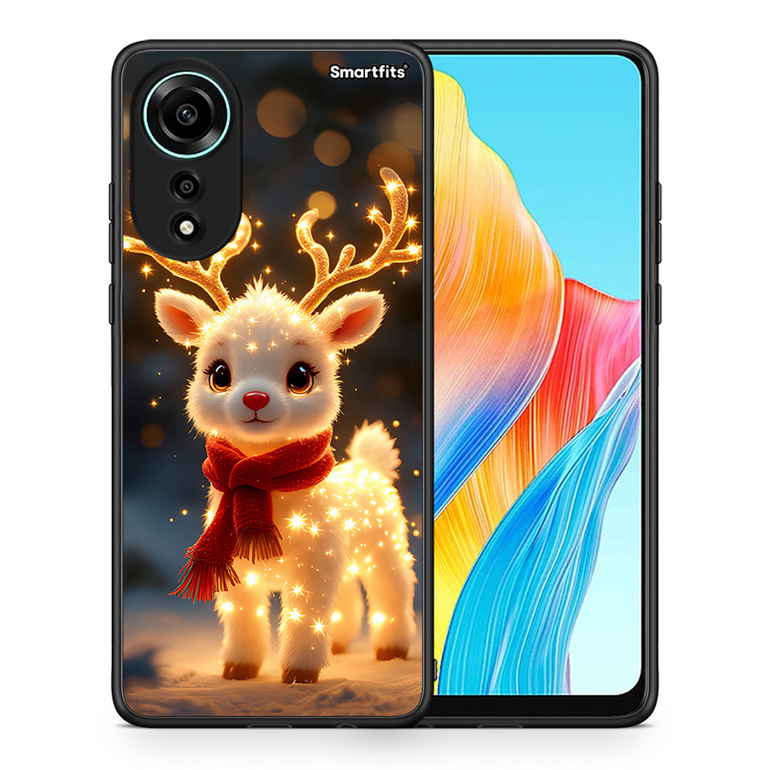 Θήκη Oppo A78 4G Christmas Cutie από τη Smartfits με σχέδιο στο πίσω μέρος και μαύρο περίβλημα | Oppo A78 4G Christmas Cutie case with colorful back and black bezels