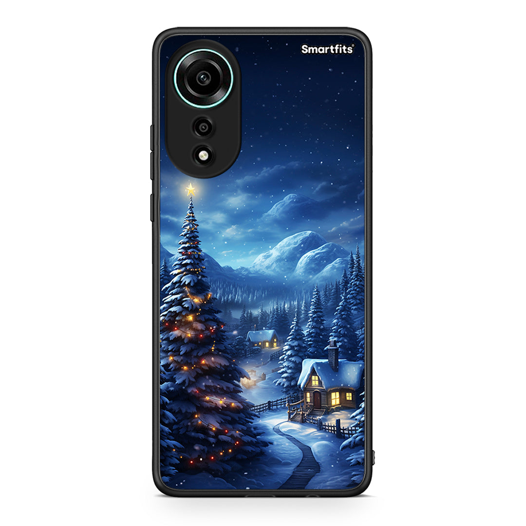 Oppo A78 4G Christmas Scenery θήκη από τη Smartfits με σχέδιο στο πίσω μέρος και μαύρο περίβλημα | Smartphone case with colorful back and black bezels by Smartfits