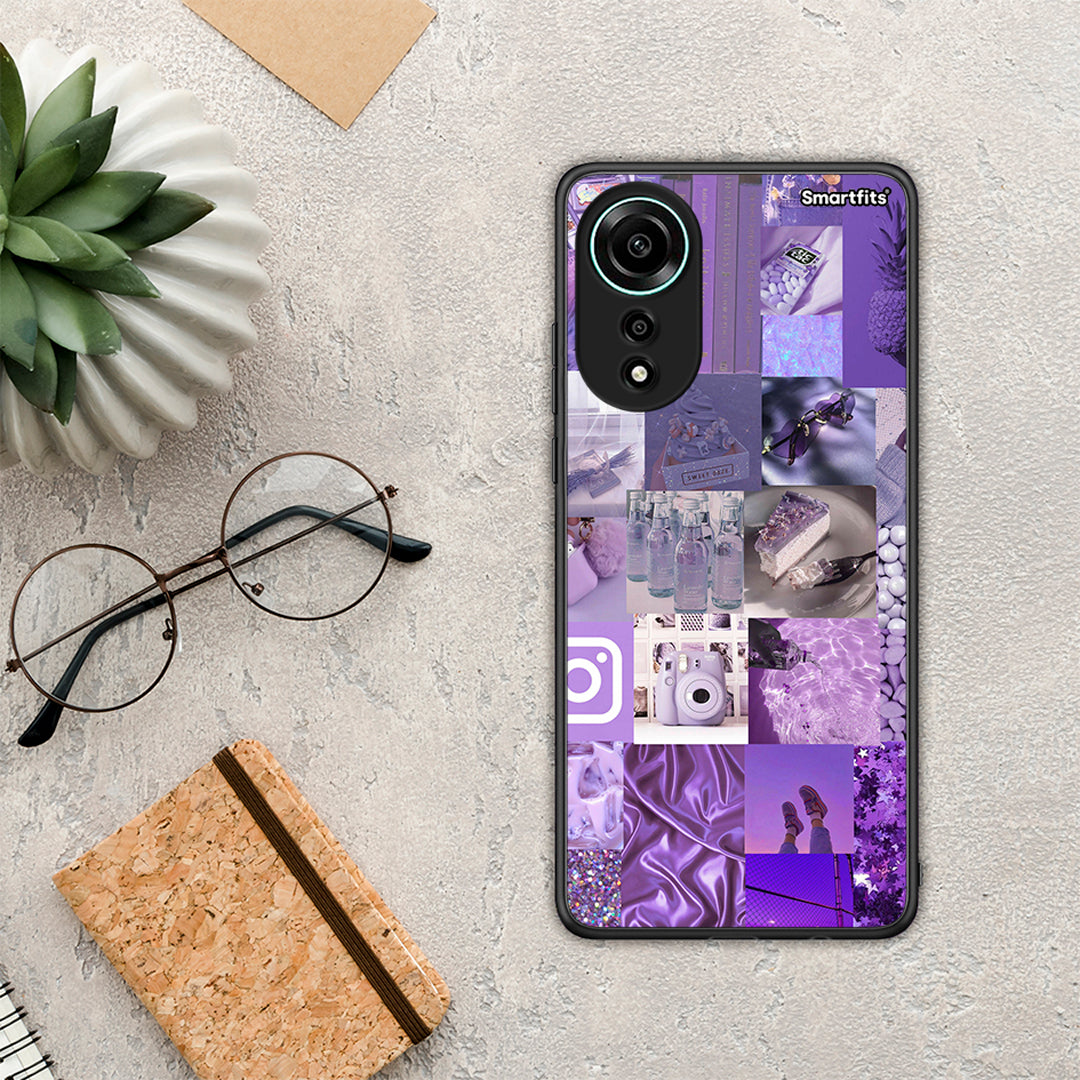 Purple Aesthetic Collage - Oppo A78 4G θήκη